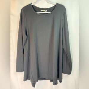 LOGO Lounge Long Sleeve French Terry Black Top L
